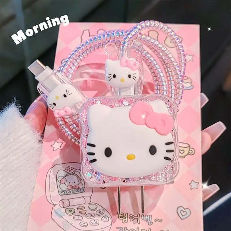 

New Hello Kitty Charger Case Cable Protector for IPhone 18W/20W Fast Charging Cable Data Breakage-proof Charger Protection Rope