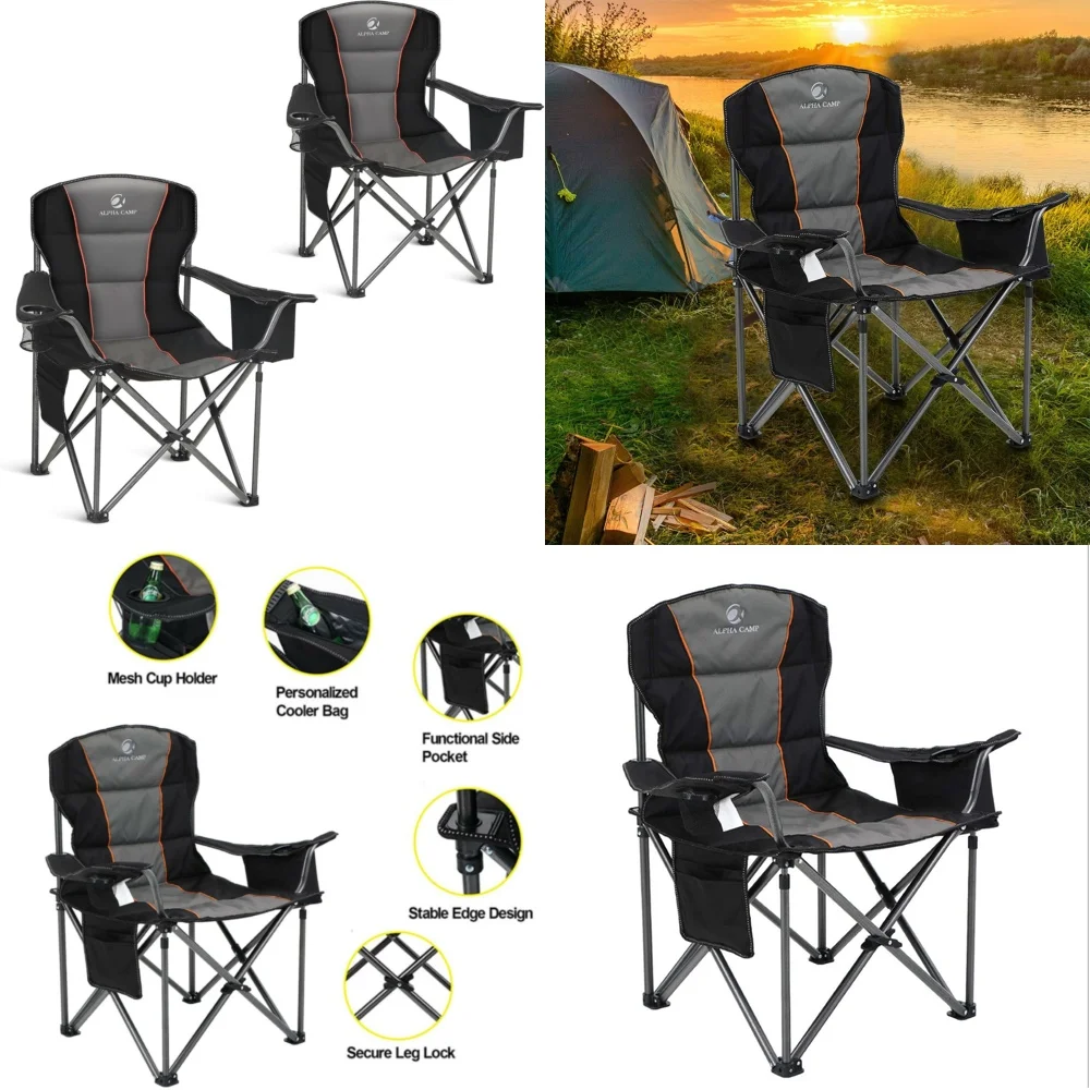 

camping chairPortable Camping Chairs Heavy Duty Outdoor Folding Chair with Cup Holder for Hiking Beach Travel Lightweight
