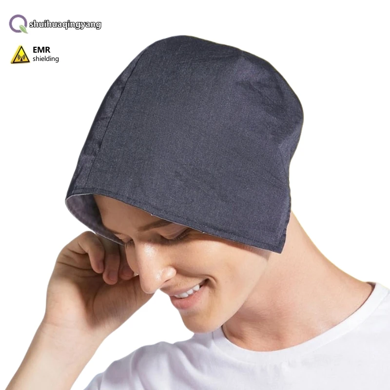 Genuine Electromagnetic radiation protective double-layer metal fiber cap Computer room EMF shielding double-sided wearable cap