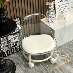 Acrylic small stool mute with universal wheel children's toddler stool net red small chair pulley short stool sewing floor stool