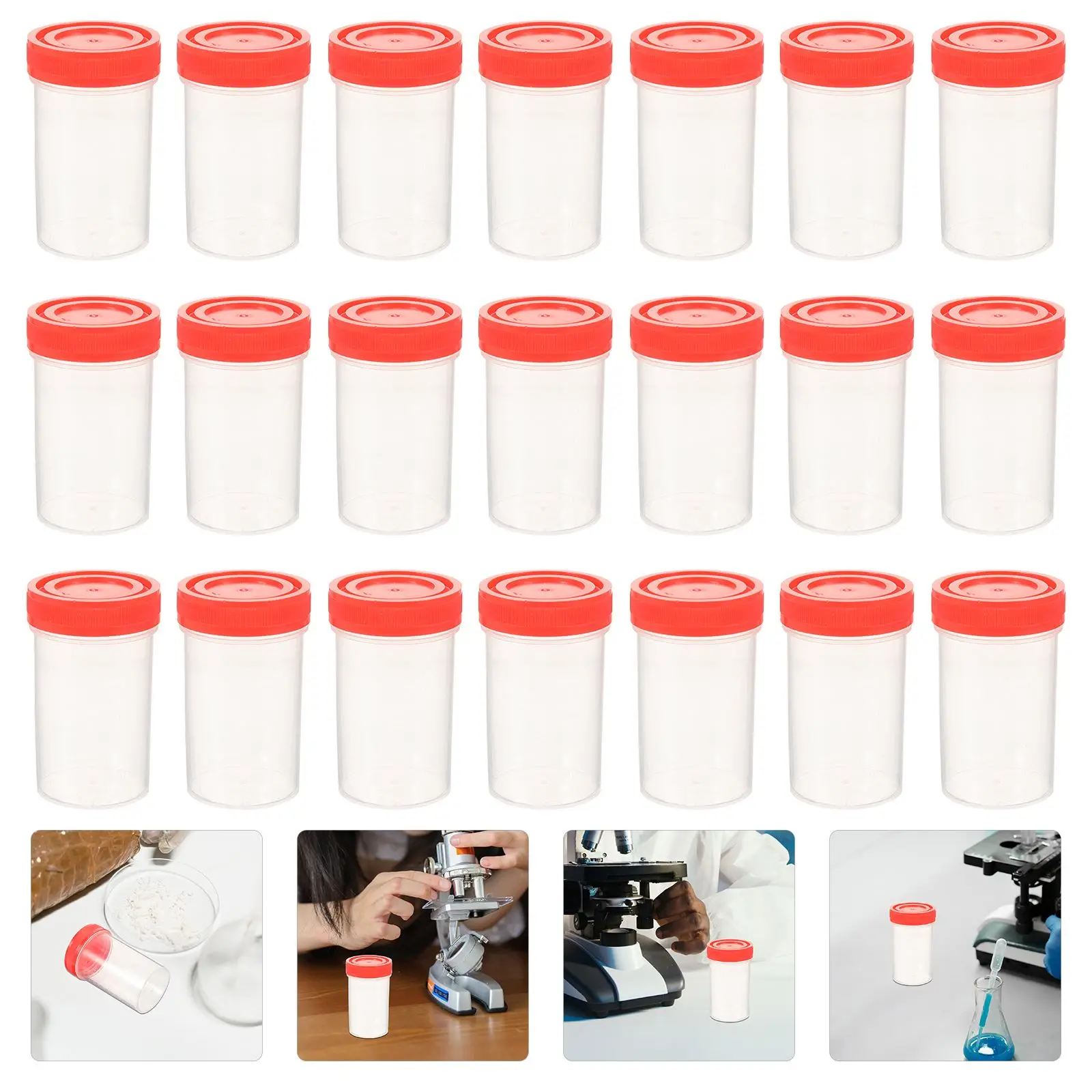 Practical 60ml Urine Containers Sample Cups without Label for Hospital Laboratory Use