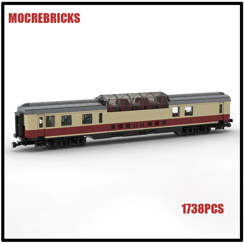 Stadtbahn Personenzug ad4üm Panorama Wagen Lokomotive Moc Bausteine Montage Ziegel Modell Puzzle Kinder DIY Spielzeug