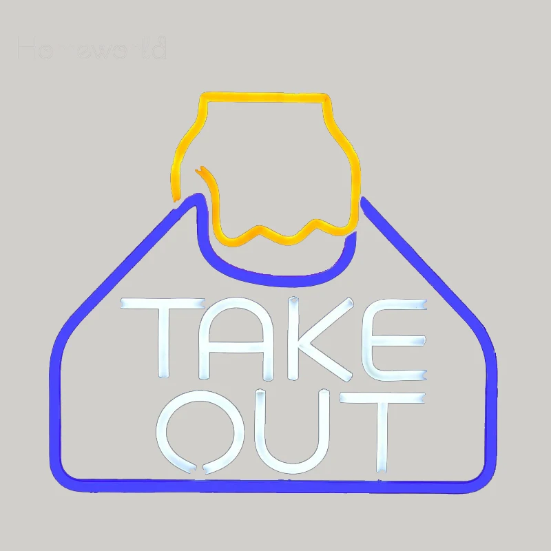 Take Out Neon Sign LED Neon Light Signs For Restaurants Bar Store Drink Shop Cafe Room Office Bar Party Room Decor