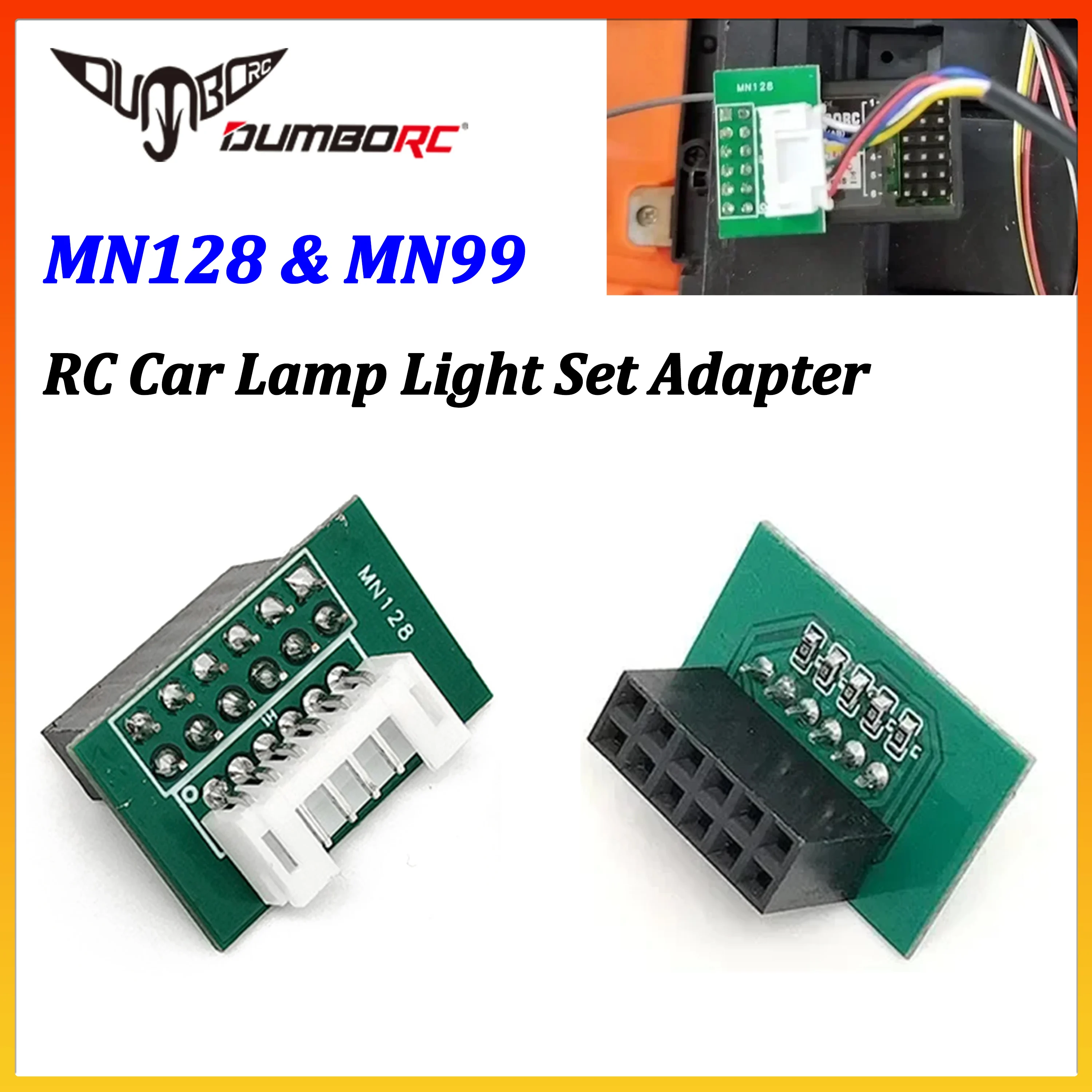 

DUMBORC MN99 MN128 RC Car Lamp Light Set Adapter for MN Series MN98 MN78 MN86 MN128 Plug 6CH Receiver Part Universal Accessories