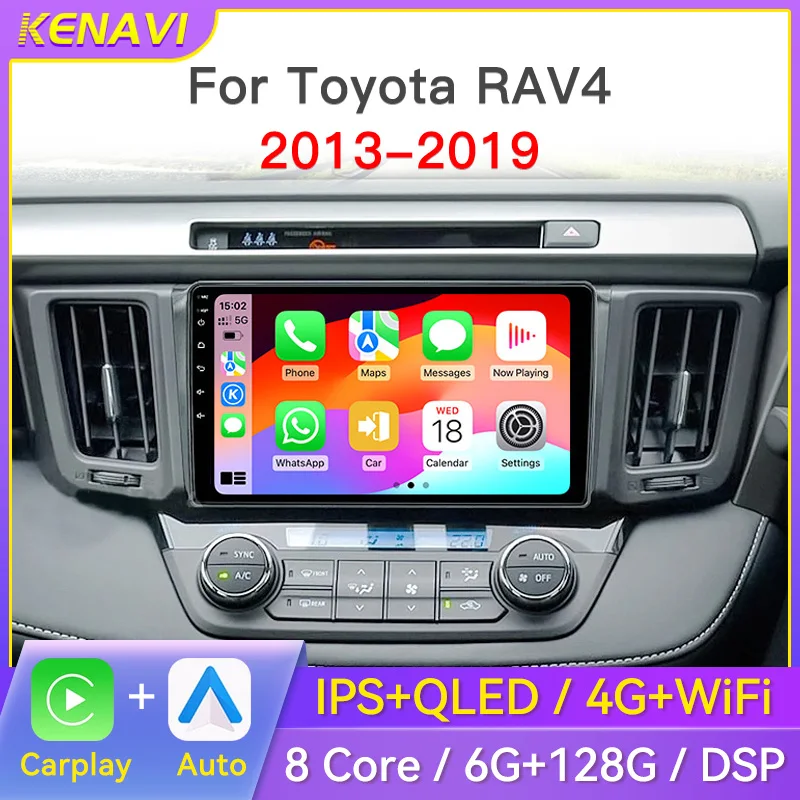 

2 Din Android12 Car Stereo Radio For Toyota RAV4 Rav 4 2013-2019 Center Multimedia Player Carplay Auto GPS Navigation IPS Screen