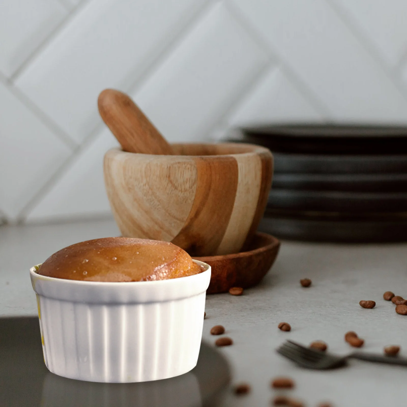 5 قطعة وعاء سيراميك ارتفاع درجة الحرارة أطباق الخبز للحلوى بودنغ هلام موس كعكة مطعم المنزل استخدام أواني الخبز #4