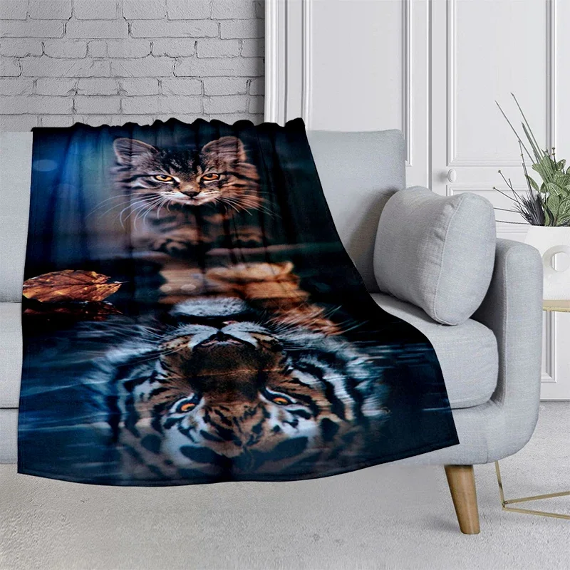 

Lightweight Warm Blanket Adult Sofa Travel Home Blanket Tiger Pattern Customization Blanket Bed Custom Blanket Four Seasons