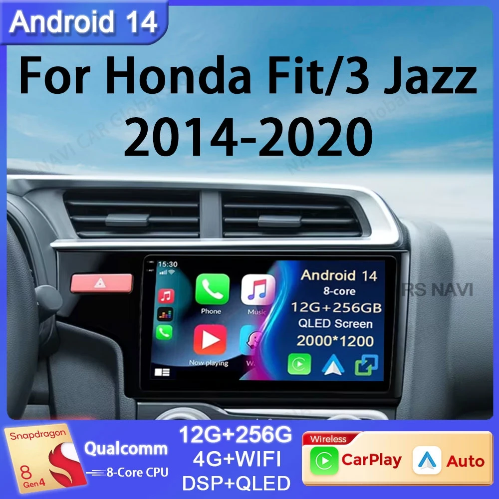 

Android 14 For Honda Fit Jazz 2014 2015 2016 2017 LHD Car Radio Multimedia Navigation Video Player GPS Auto Stereo BT No 2din 5G