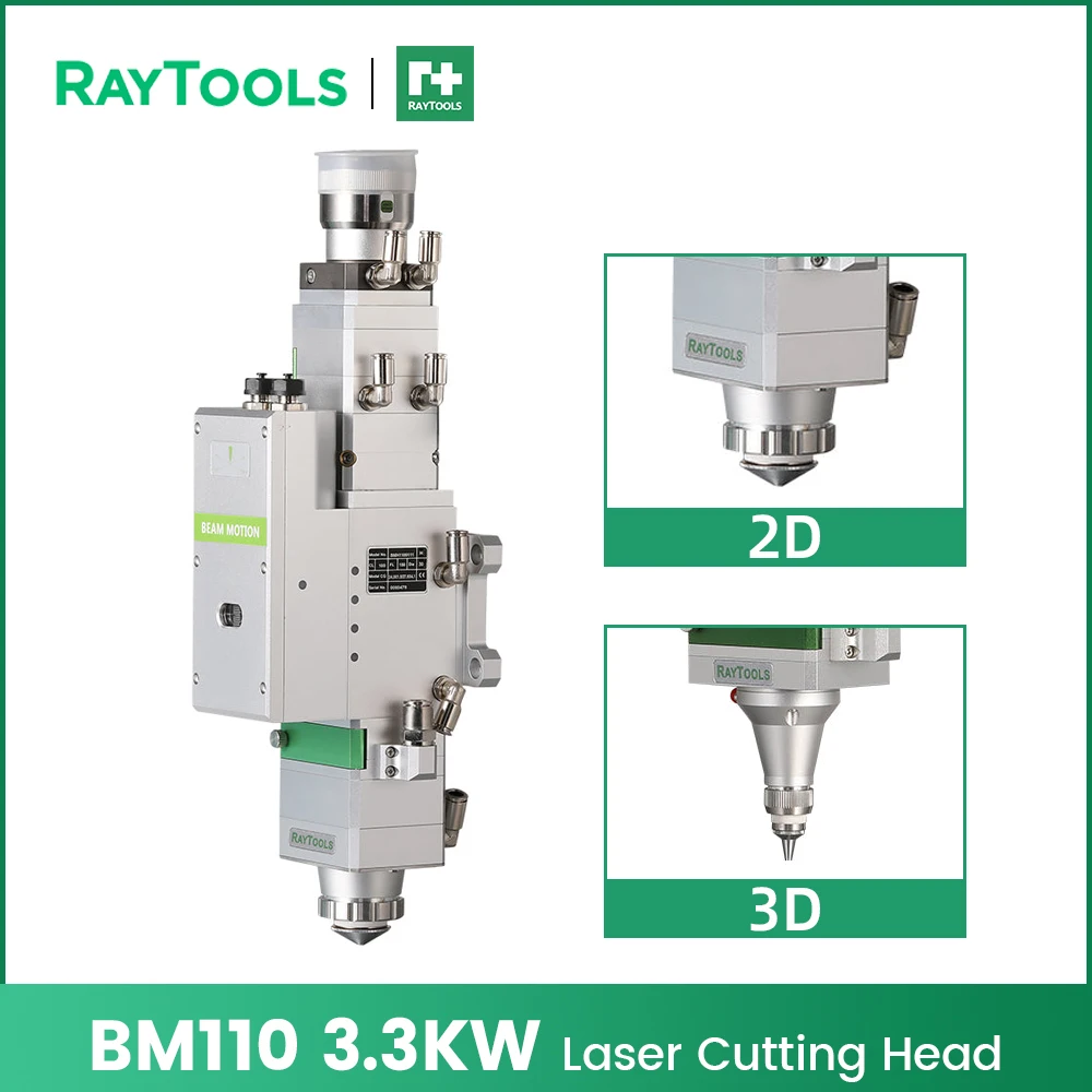 Raytools BM110 Fiber Laser Cutting Head AutoFocus 3.3KW 2D Flat Cutting 3D Pipe Cutting