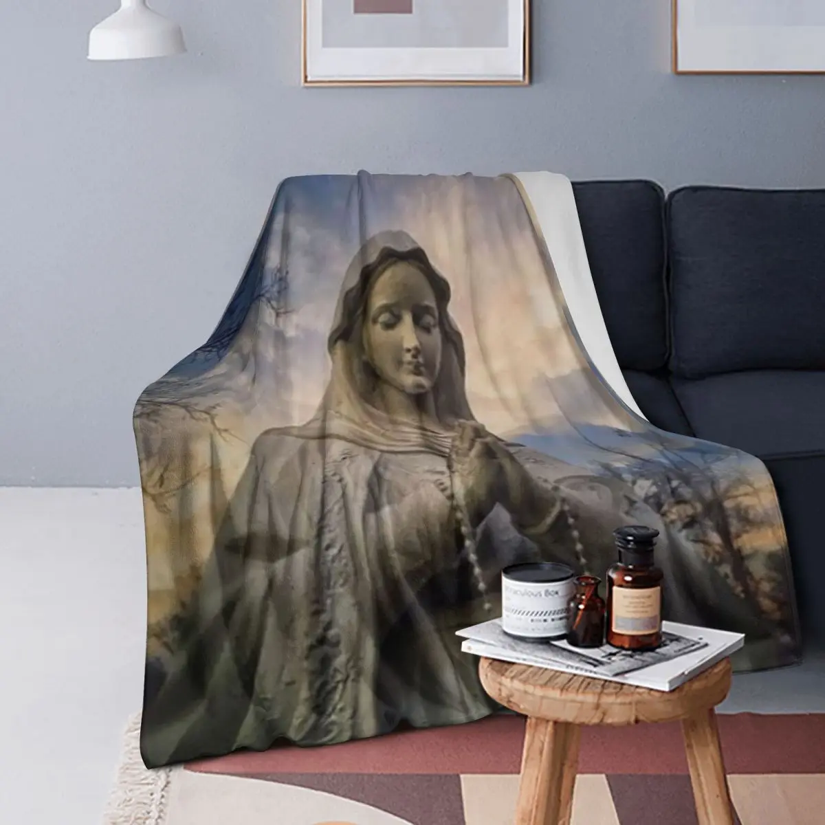 

Иисус Католическое Христианское Одеяло Religiou Святой Девы Марии Мягкое теплое фланелевое одеяло для кровати Гостиная Пикник