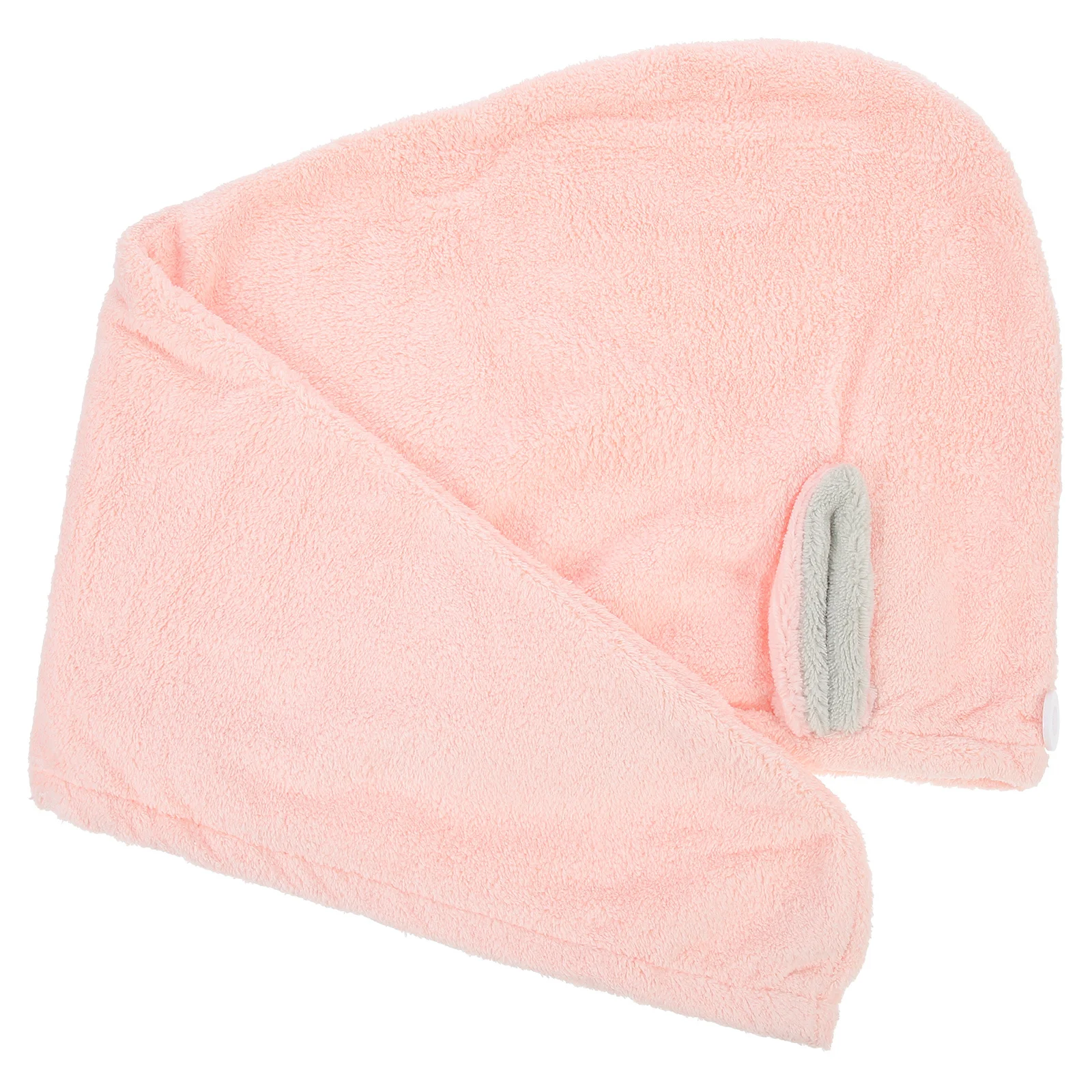 

Comfortable Quick Dry Hair Towel Wrap Absorbent Hair Drying Hat Bath Shower Head Wrap Button Closure Bath Towel Hat