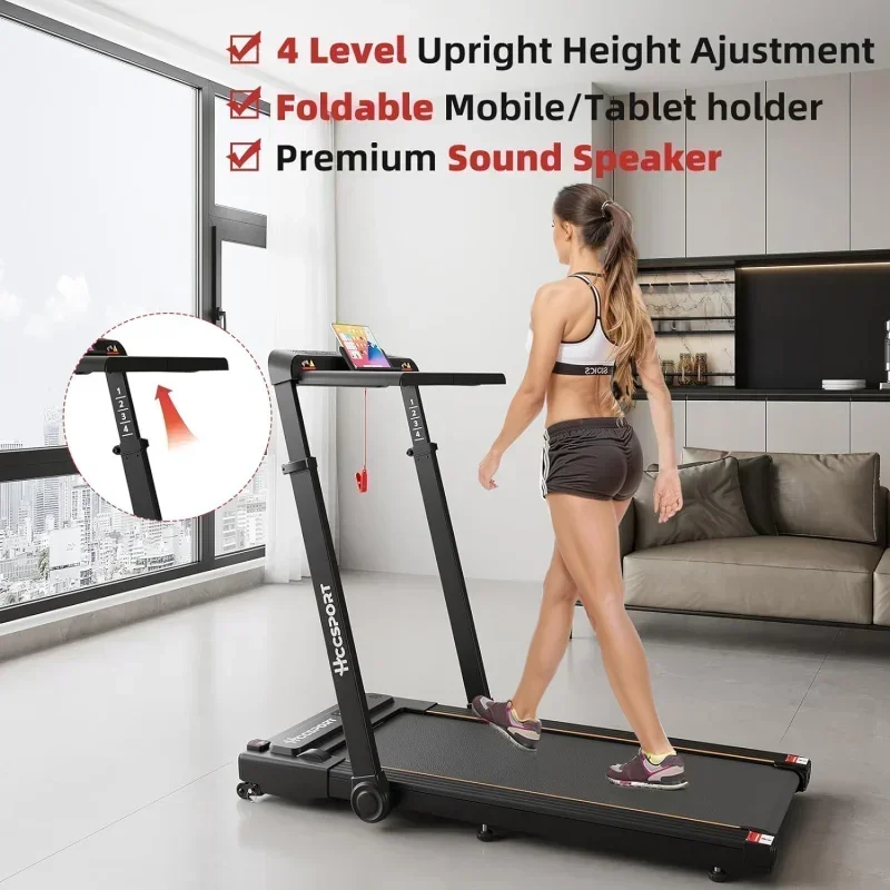 D2BTreadmill with Incline,3 in 1 Under Desk Treadmill Walking Pad,3.5HP Foldable Compact Treadmill,with Wristband Remote Control