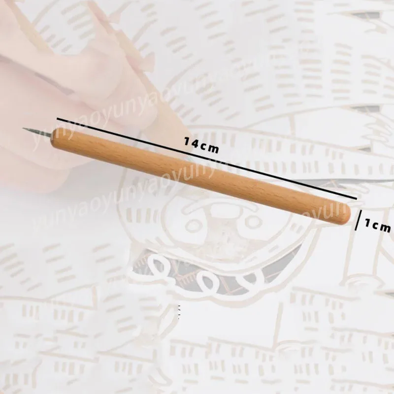Suitable for Etching and Copperplate Printing, Beech Handle, Engraving Needle Ten Pcs