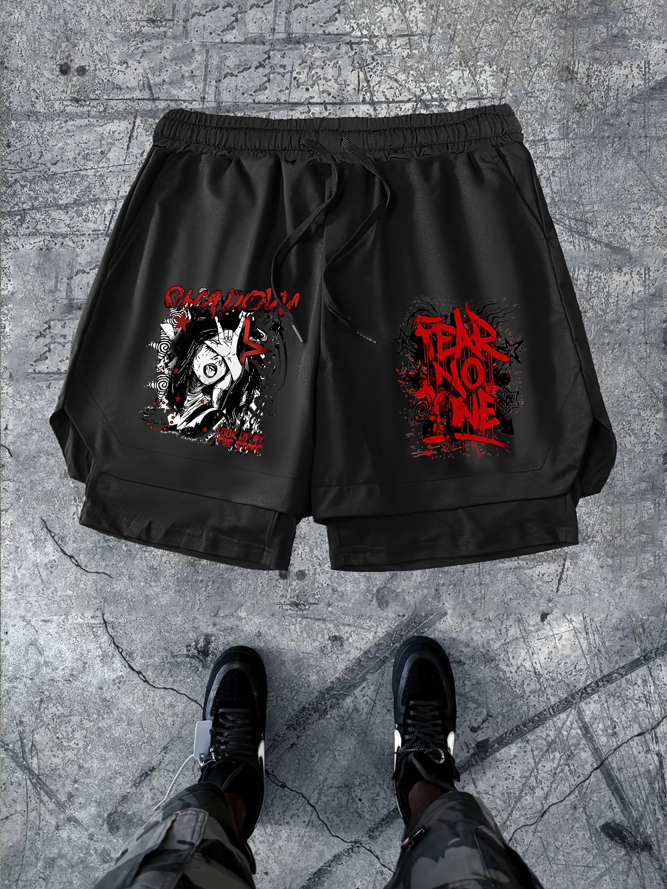 

Мужские спортивные шорты для бега с двусторонним принтом и граффити для девочек, спортивные тренировочные шорты с буквенным принтом