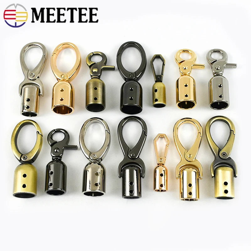 

Meetee 2/4/10Pcs Metal Buckles Bag Handle Strap Belt Cap Hook Lobster Snap Clip Clasp Buckle Handbag Hanger Hardware Accessories