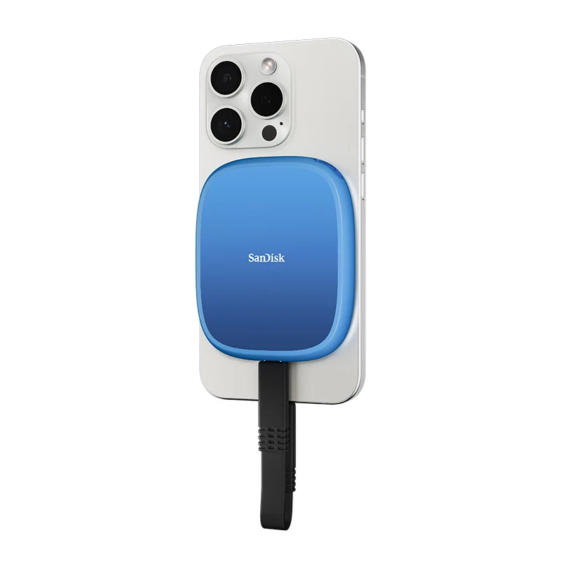 Original SanDisk Blue PSSD for iPhone 15 16 17 USB 3.2 Type-C Creator Phone SSD Solid State Drive 1TB 2TB Max 1000Mb/s Read E62C