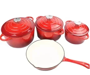 رائجة البيع 4 قطعة مجموعات أواني الطبخ التعريفي قاعدة يموت يلقي خزفي 24 سنتيمتر/21.5 سنتيمتر/18 سنتيمتر المينا غير عصا تجهيزات المطابخ مجموعات للبيع #2