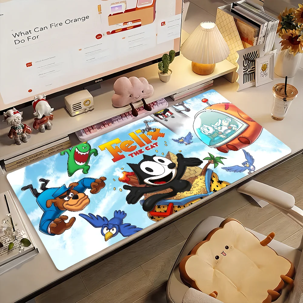 F-Felix the Cat   Mouse Pad Non-slip Rubber Computer Mat Gamer Balance Decoracion Deskmat Laptop Office Large