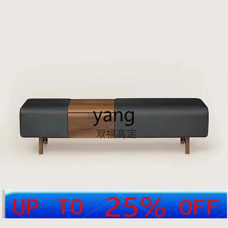 

Lcx solid wood saddle leather storage shoe changing stool bedroom furniture leather bench