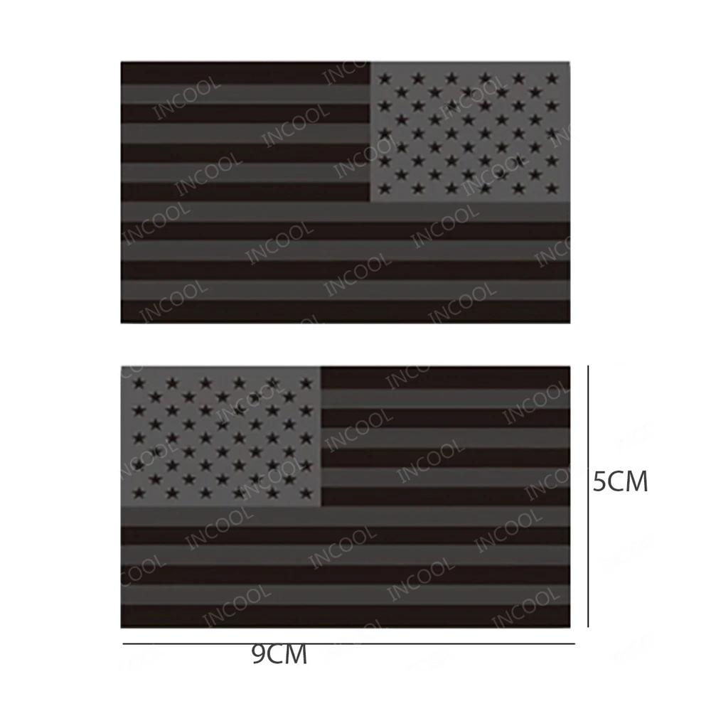 United States American US USA Flag Infrared IR Reflective Large Size Patches Shoulder Fastener