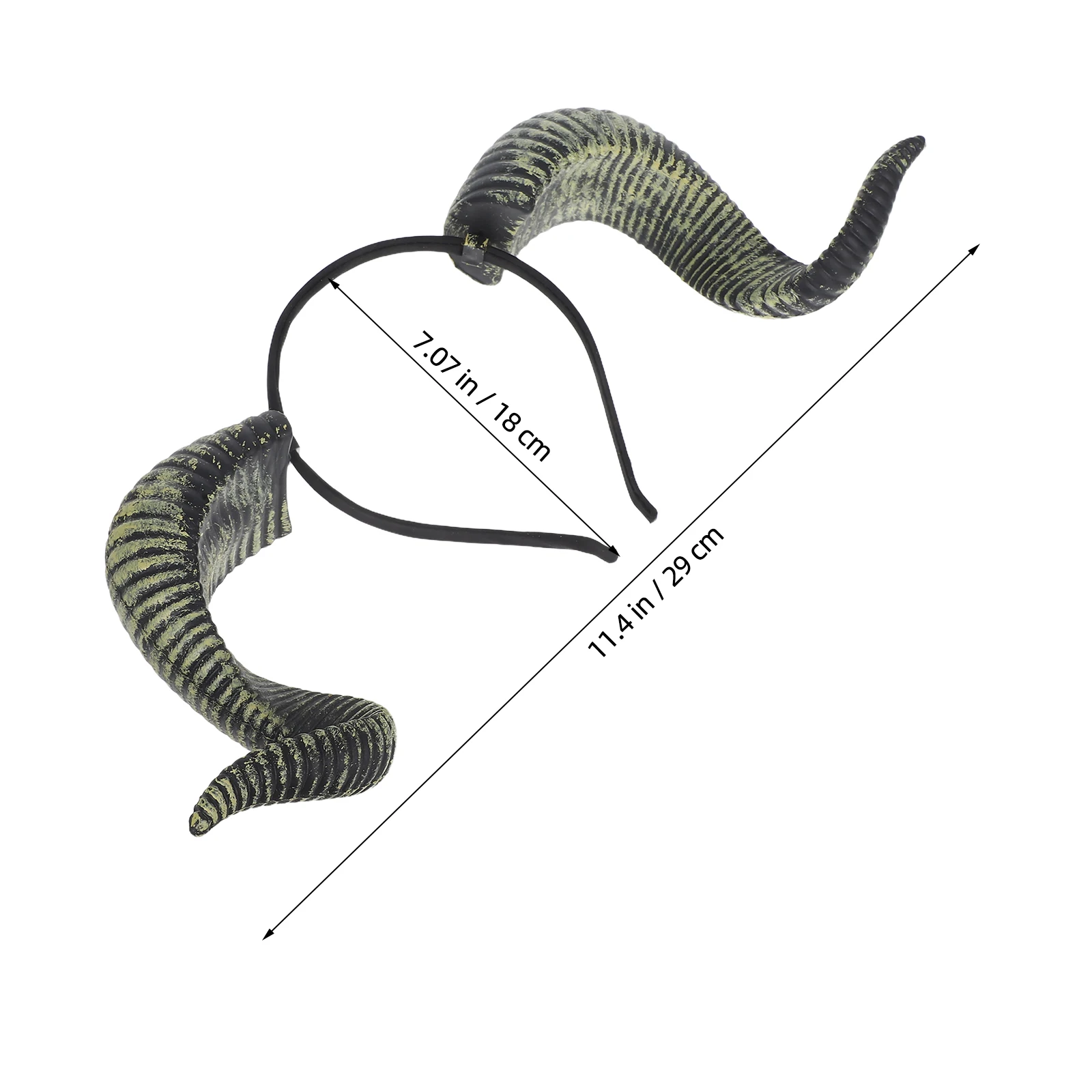 Sheep Horn Headhand Headwear Halloween Costume Gothic Horn Hair Hoop for Cosplay Party PU Horns Hair Accessory for Men and Women