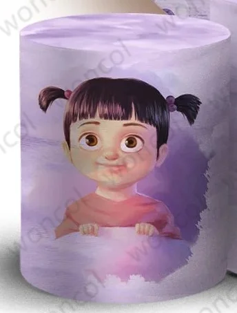 Monsters, Inc. Boo Latar Belakang Bulat Latar Belakang Ulang Tahun Anak Perempuan Monsters, Inc. Mike Wazowski James P. Sullivan Boo Properti Penutup Silinder