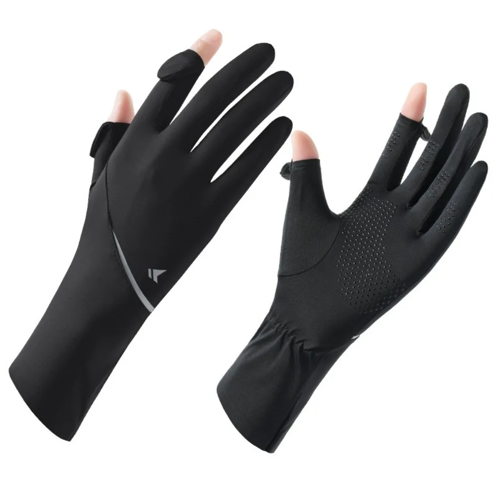 New Touch Screen Ice Silk Gloves Anti-UV Breathable Sunscreen Gloves Highly Elastic Non-slip Driving Mittens Unisex