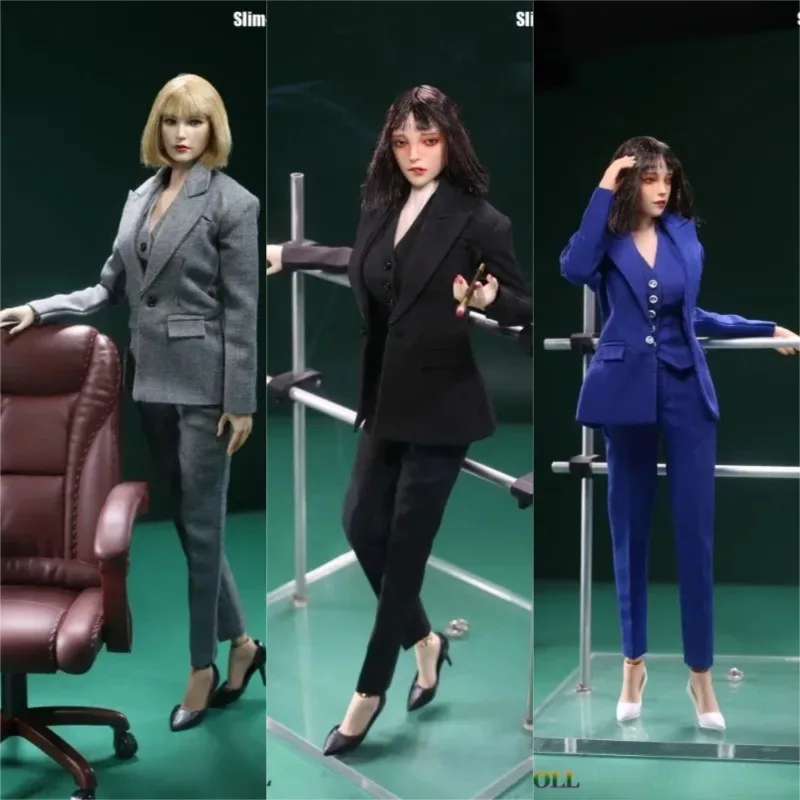 

1/6 Scale Female Soldier Coat Vest Pants Slim Business Suit Formal Clothes Set for 12" Action Figure Doll Outfit Gift Display