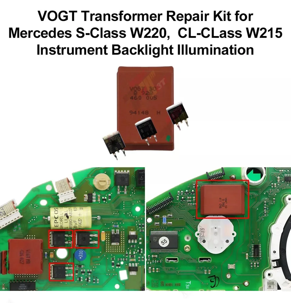 

Dashboard Transformer for Mercedes W220 W215 R230 instrument cluster Repair kit Fix backlight flashing and not lit up