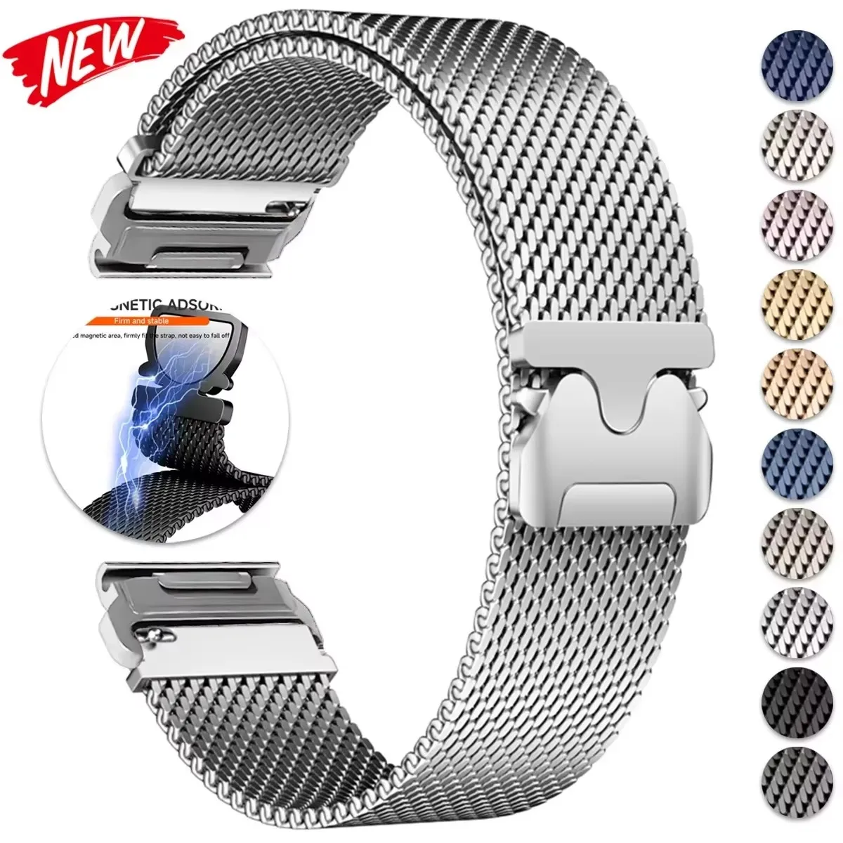 

Magnetic Stainless Steel Strap for Garmin Fenix 8 7X 7 Pro Quick Fit Bracelet Band Fenix 6X 5X 5Plus Tactix 7 Forerunner 965 955