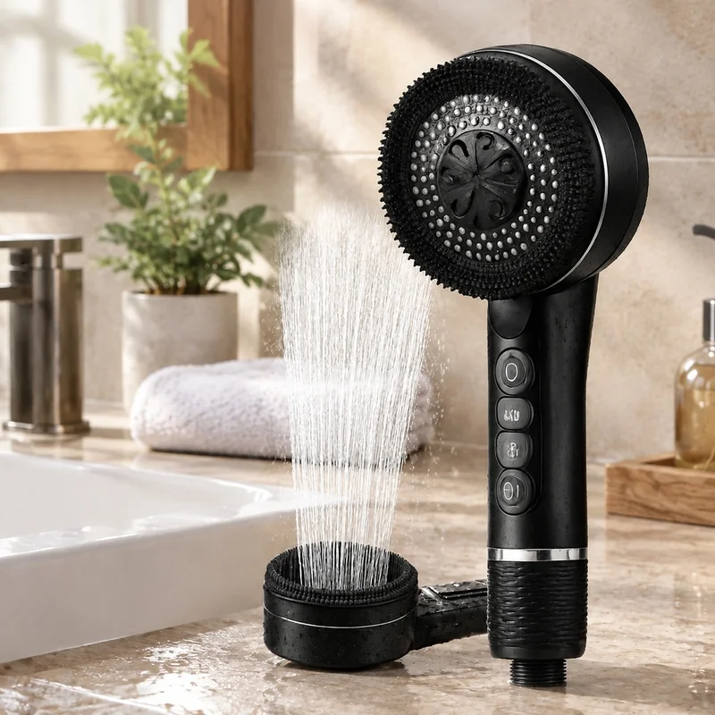Adjustable Four-Mode Shower Head for Bathroom with Integrated Filtration and Leak-Proof Design