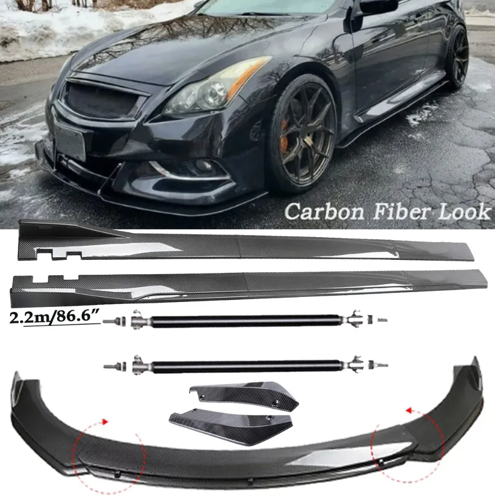 

Carbon Fiber Front Bumper Lip Spoiler & Side Skirt For Infiniti G37 Coupe S United States