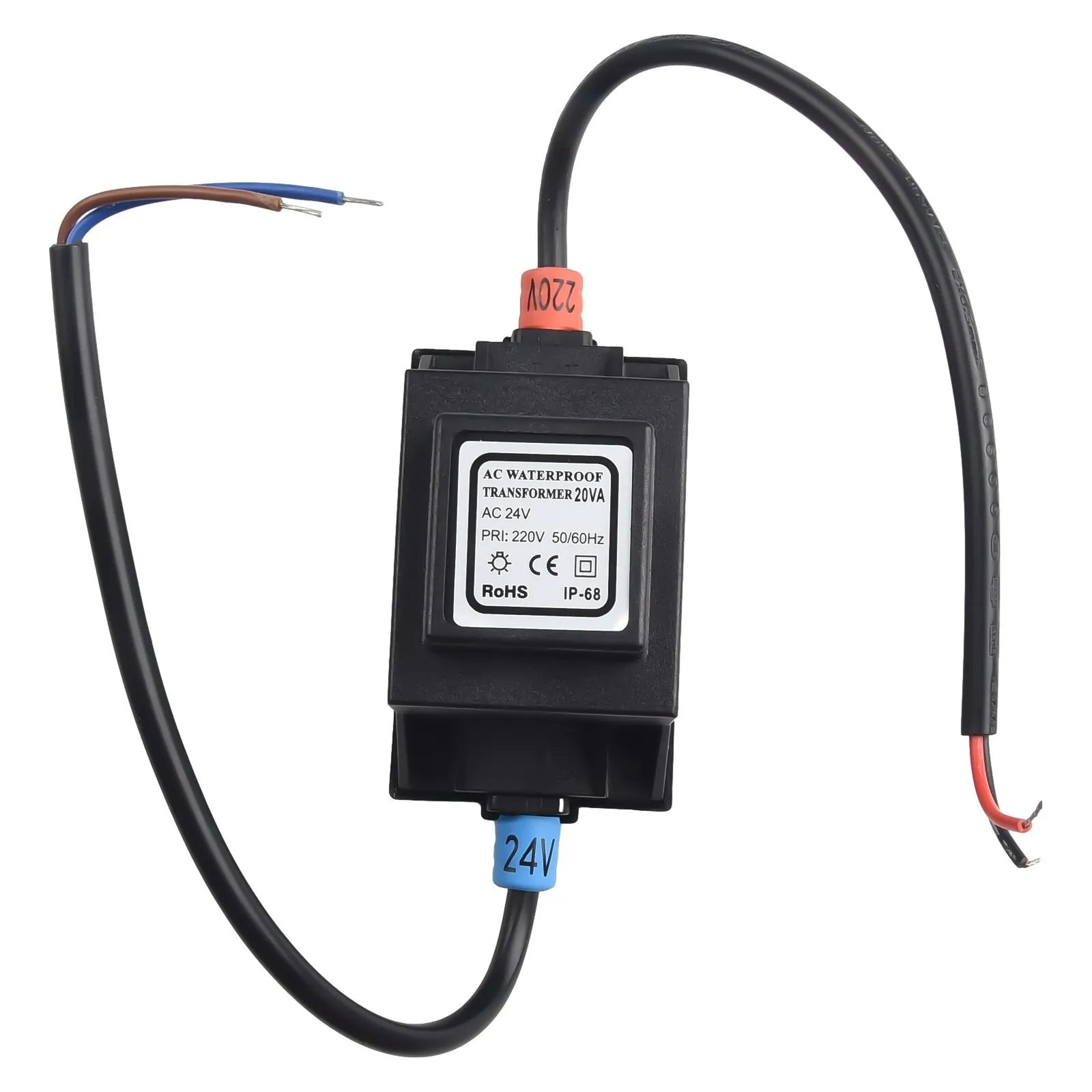 24V Waterproof Isolation Transformer EI Low-frequency Audio Outdoor Small Underwater Light AC Single-phase Sealed Power Supply