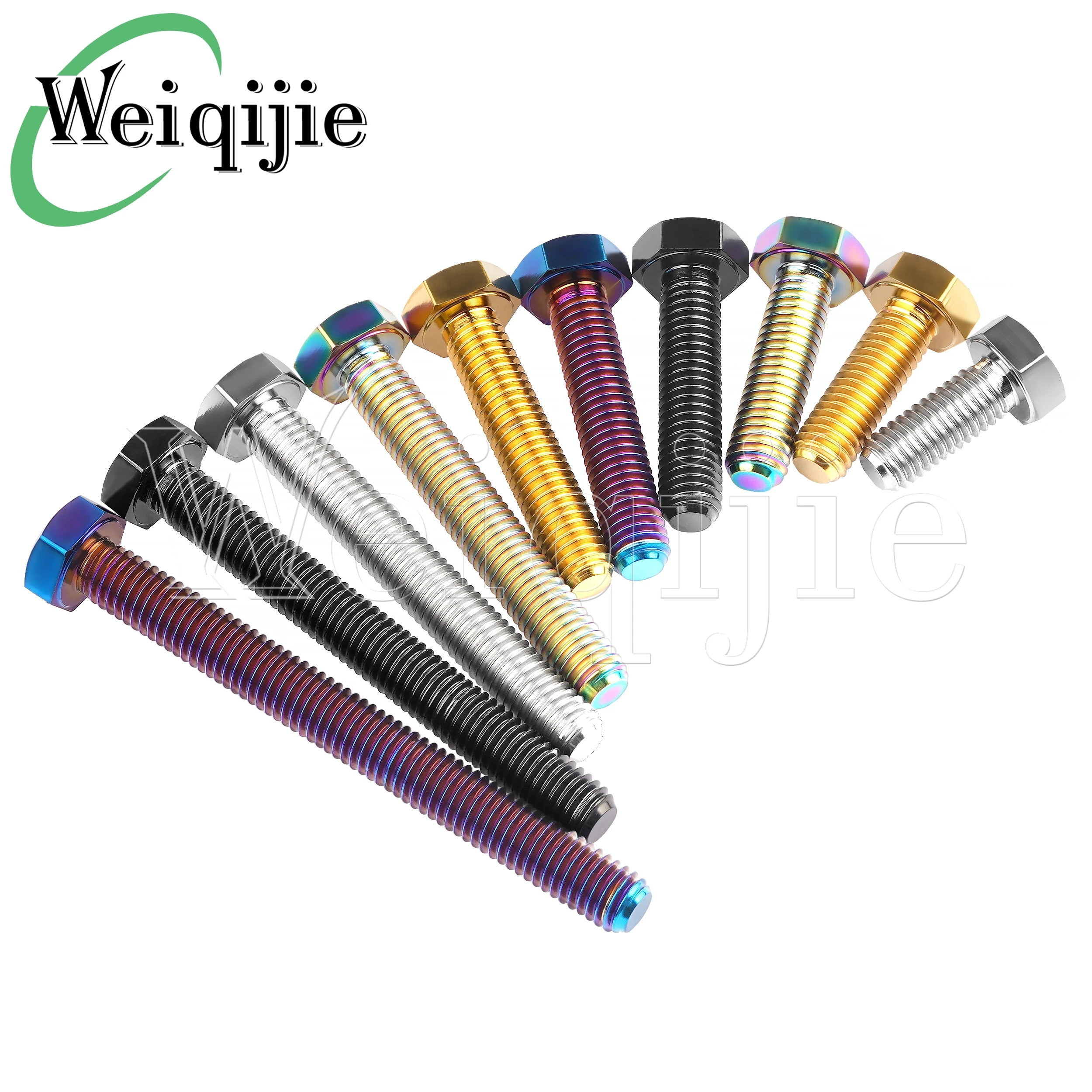 Weiqijie Titanium Bolt M6/M8x10 15 20 25 30 35 40 50 55 60mm External Hexagon DIN933 Bolt for Motorcycle Assembly Fasteners