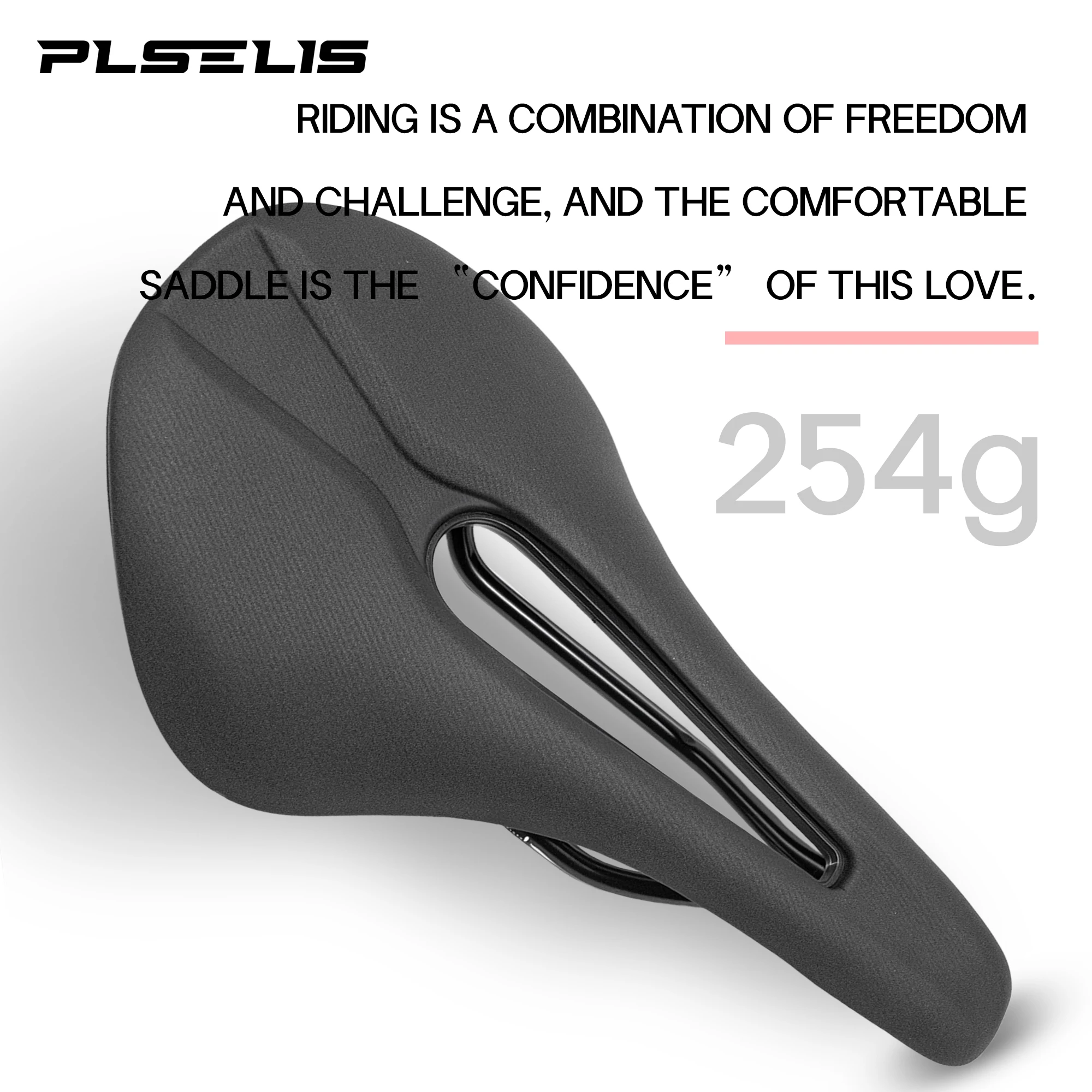 سرج دراجة الطريق Plselis مقاوم للماء وخفيف ومريح، مع وزن ممتص للصدمات 254 جرام، مجوف وجيد التهوية،