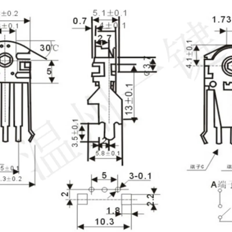 10 PCS BM-YUSYA mesoporous 13H Mouse Encoder fitting 13mm Roller Decoder Rolling switch 10A12V