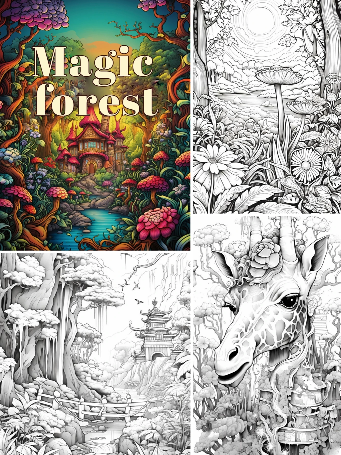 1Pc Magic Forest Art Coloring Book Original Upgraded Paper Thickened 22 Pages Coloring Books Gift For Holiday Birthday