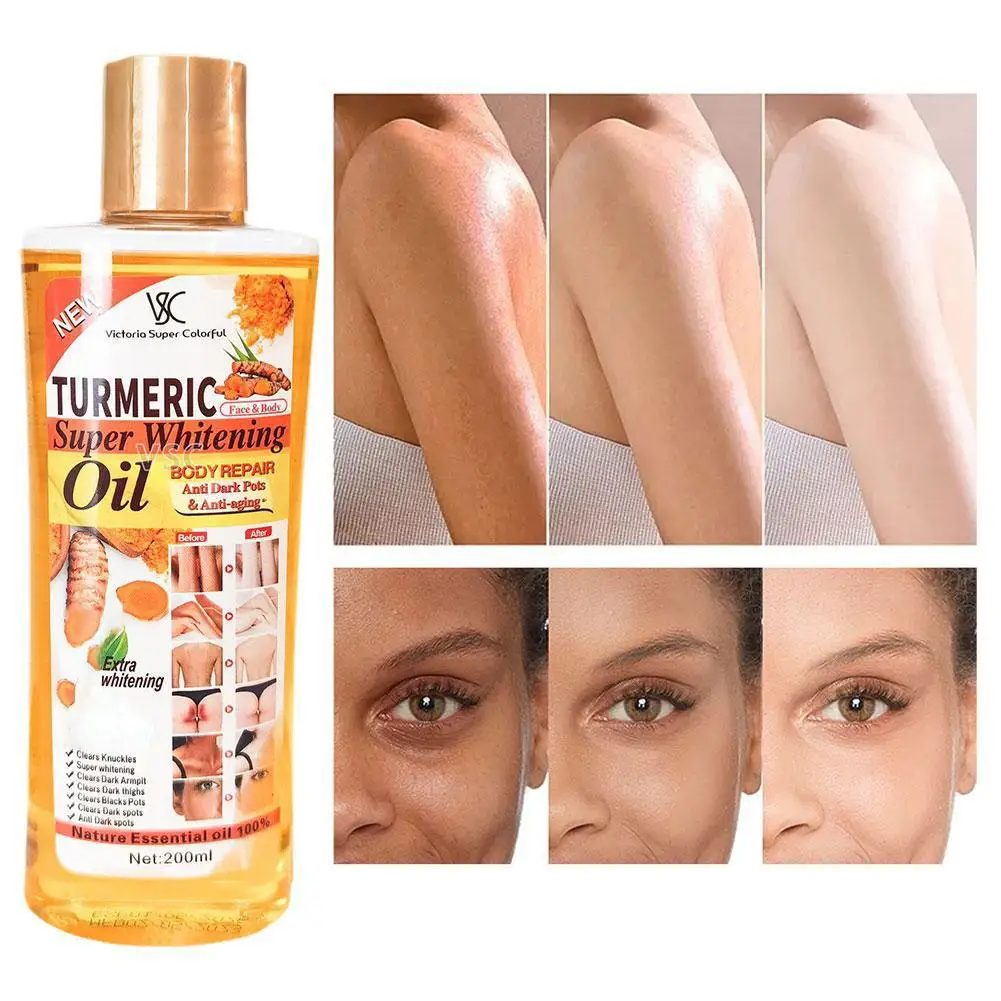 200ml Turmeric Remove Dark Spots Essential Oil For Women Moroccan Ginger Anti Wrinkle Serum Men Whitening Moisturizing Skin Care