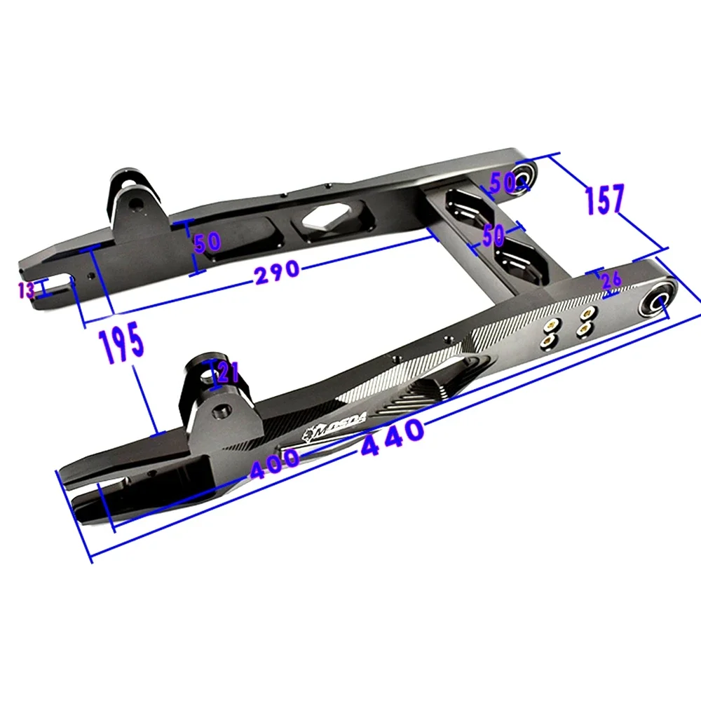 CNC Aluminum Adjustable Motorcycle Rear Swing Arm Universal For Yamaha Fuxi RSZ JOG GOGO GTR Niu U1/U+US E-scooter Modify