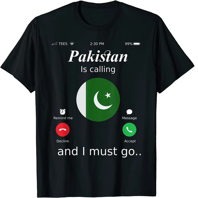 New 3D Pakistan Flag Emblem T Shirt For Men Peace And Love Theme Short T-shirts Kids Fashion Clothing Women Harajuku Sports Tops