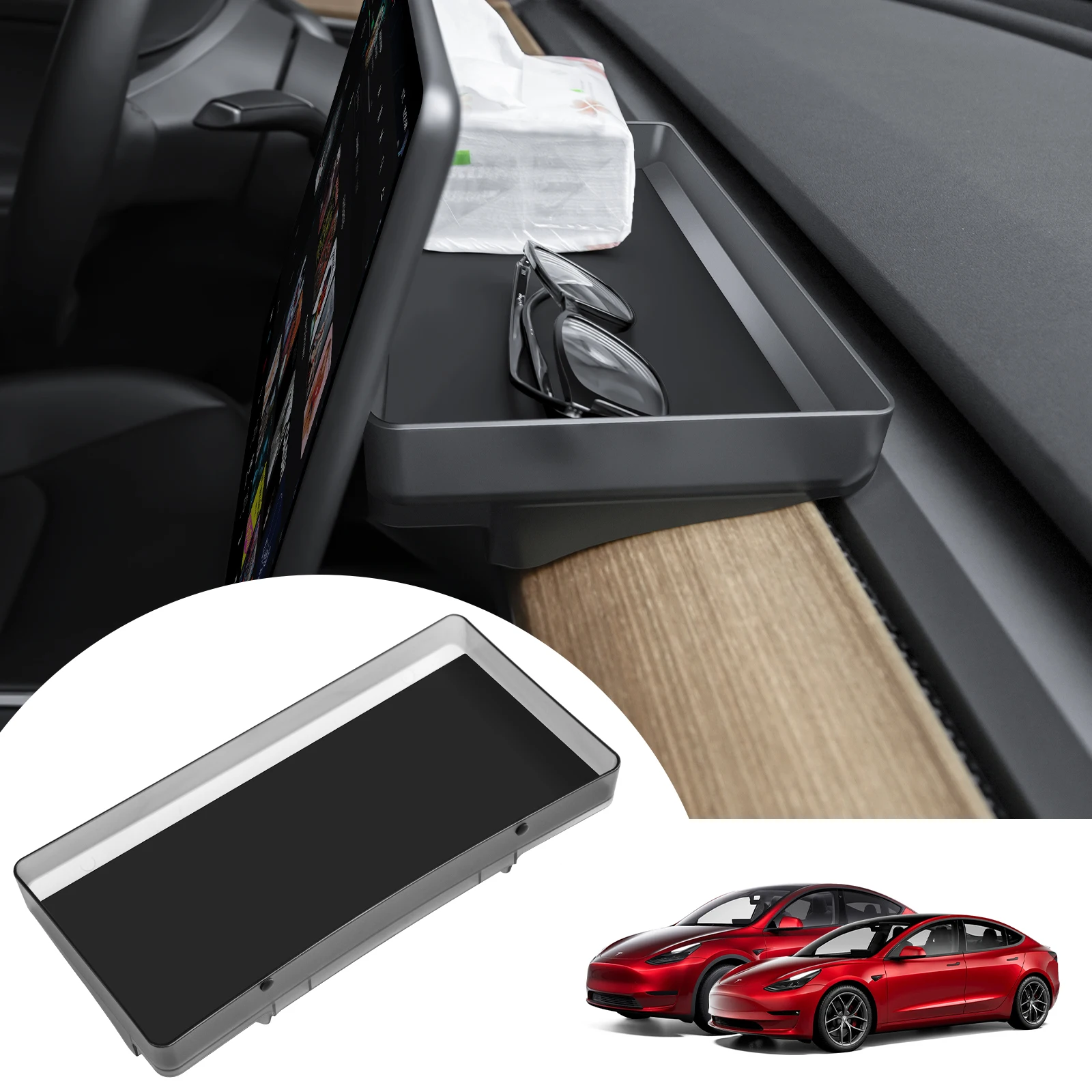 

Upgrade Behind Screen Storage Box for 2021-2023 Tesla Model 3 and 2021-2025 Model Y (Not fit 2025 Juniper)