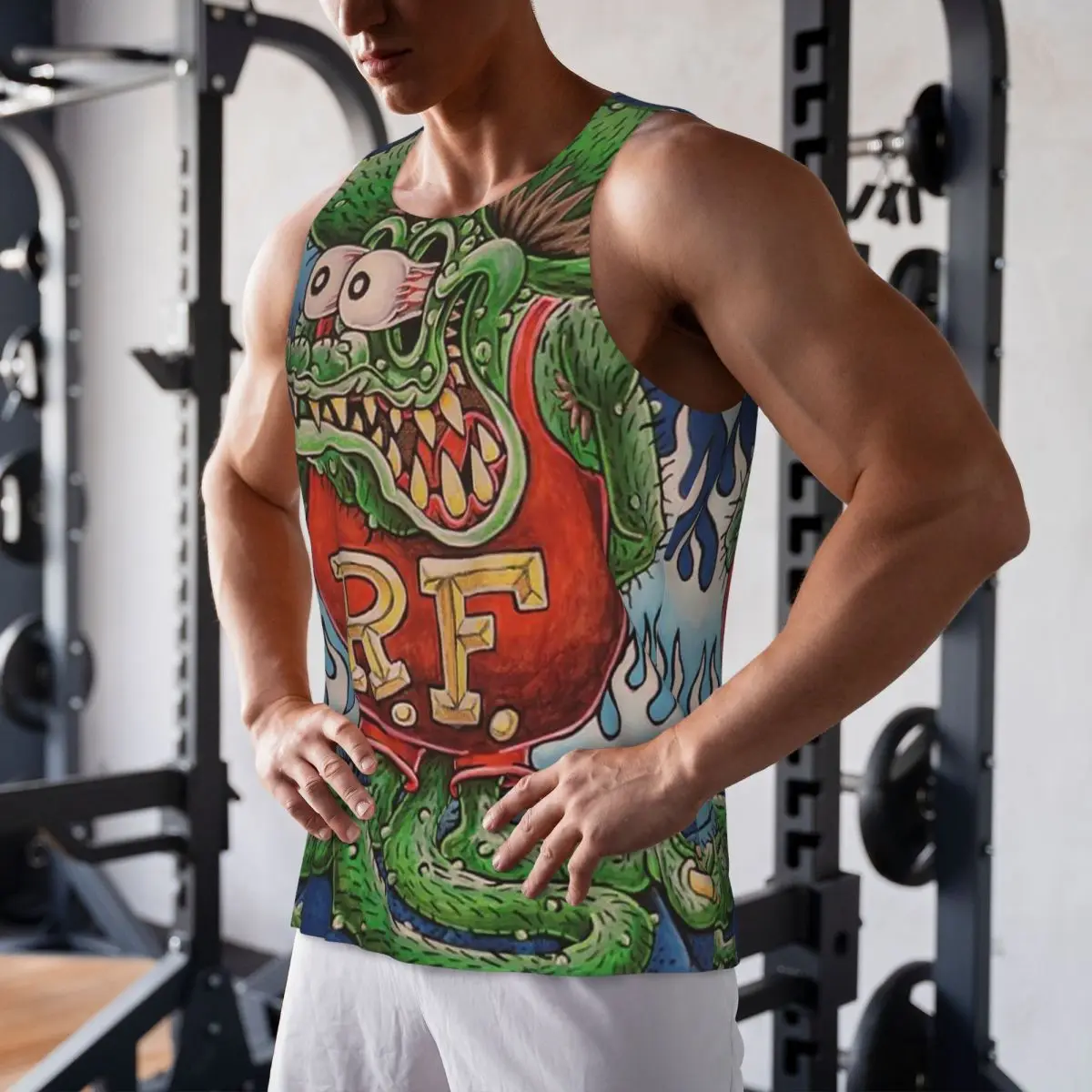 

Quick Dry Rat Fink Gym Tank Muscle Sleeveless Shirt Bodybuilding Breathable Vest
