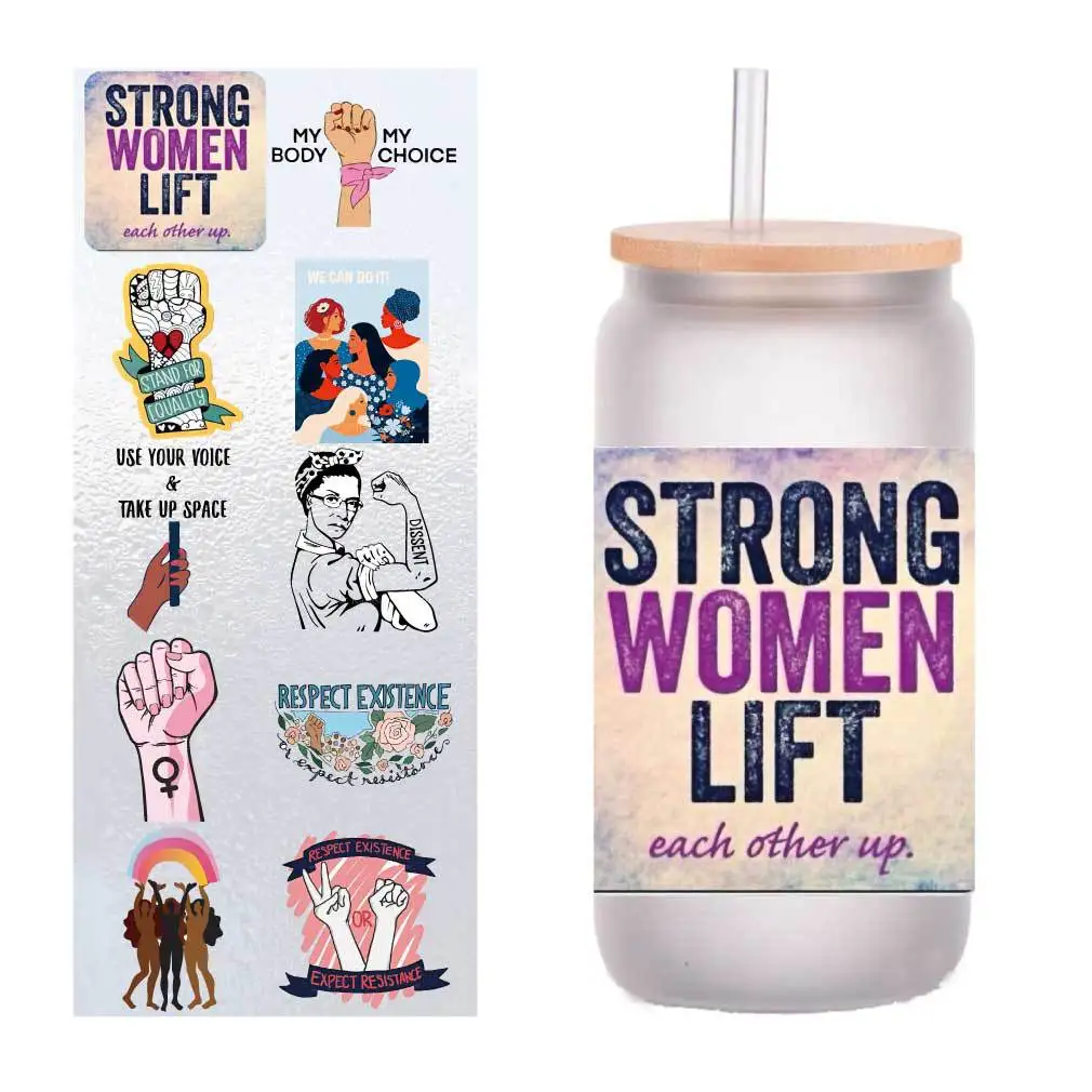 

10 sheets of four-inch small fresh glass UV transfer stickers, crystal labels, glass glass stickers, customized