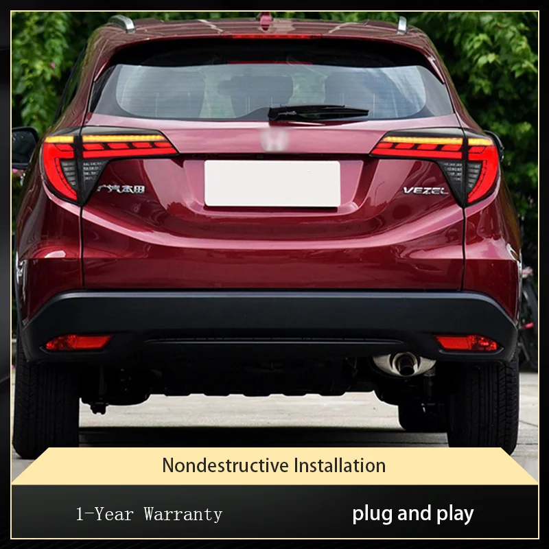 Luzes do carro para hrv HR-V honda vezel 2015-2018 lanterna traseira nova atualização estilo foice sinal de volta dinâmico lâmpada traseira ferramentas acessórios
