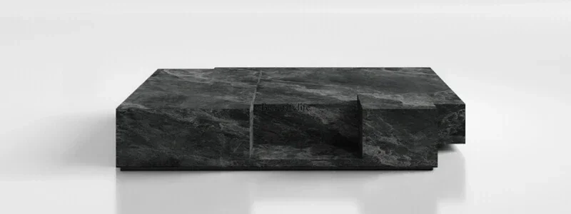 

ld 38 Italian minimalist rock slab coffee table high-end light luxury modern living room