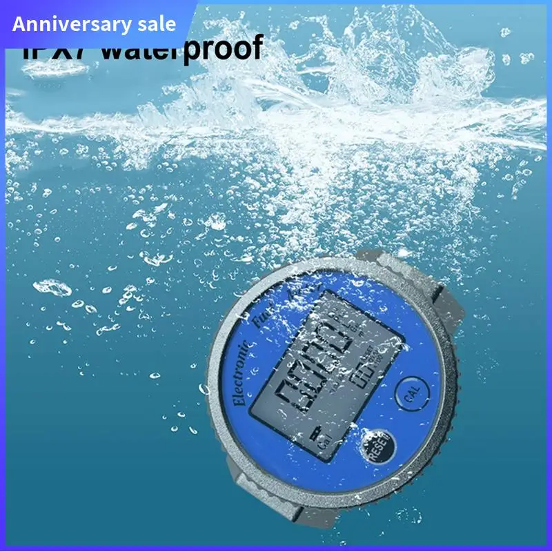 1 PCS High Precision Electronic Turbine Flowmeter Methanol Digital Fuel Gauge Oil Turbine Flow Meter Blue