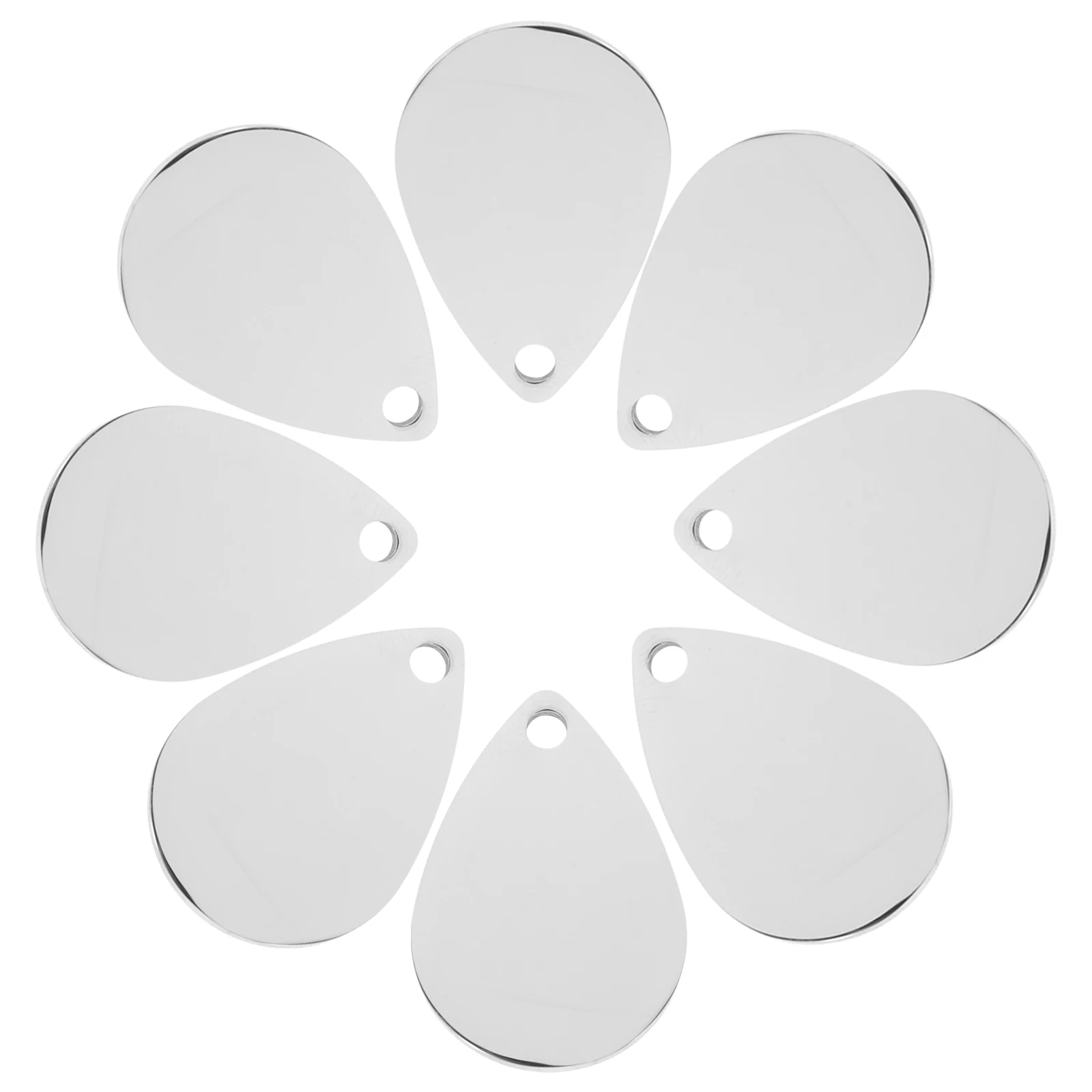 

8 Stainless Steel Tag Blanks 35X25X1.8MM Water Drop Shape DIY Engraving Pendant Accessories Metal Stamping Crafts Jewelry Making