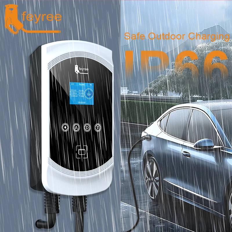 Feyree 12KW ev charger wallbox   50A fast electric car  commercial  charging station for Tesla brand cars