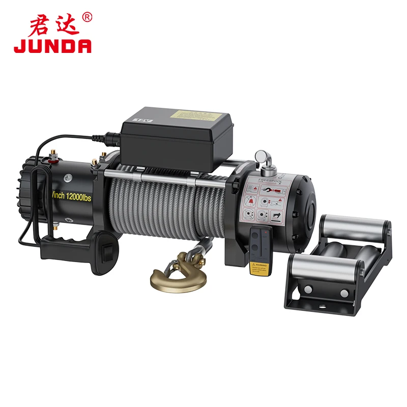 Junda ATV Electric Winch, 2000 lbs, 3000 lbs, 12V, 24V, UTV, SUV