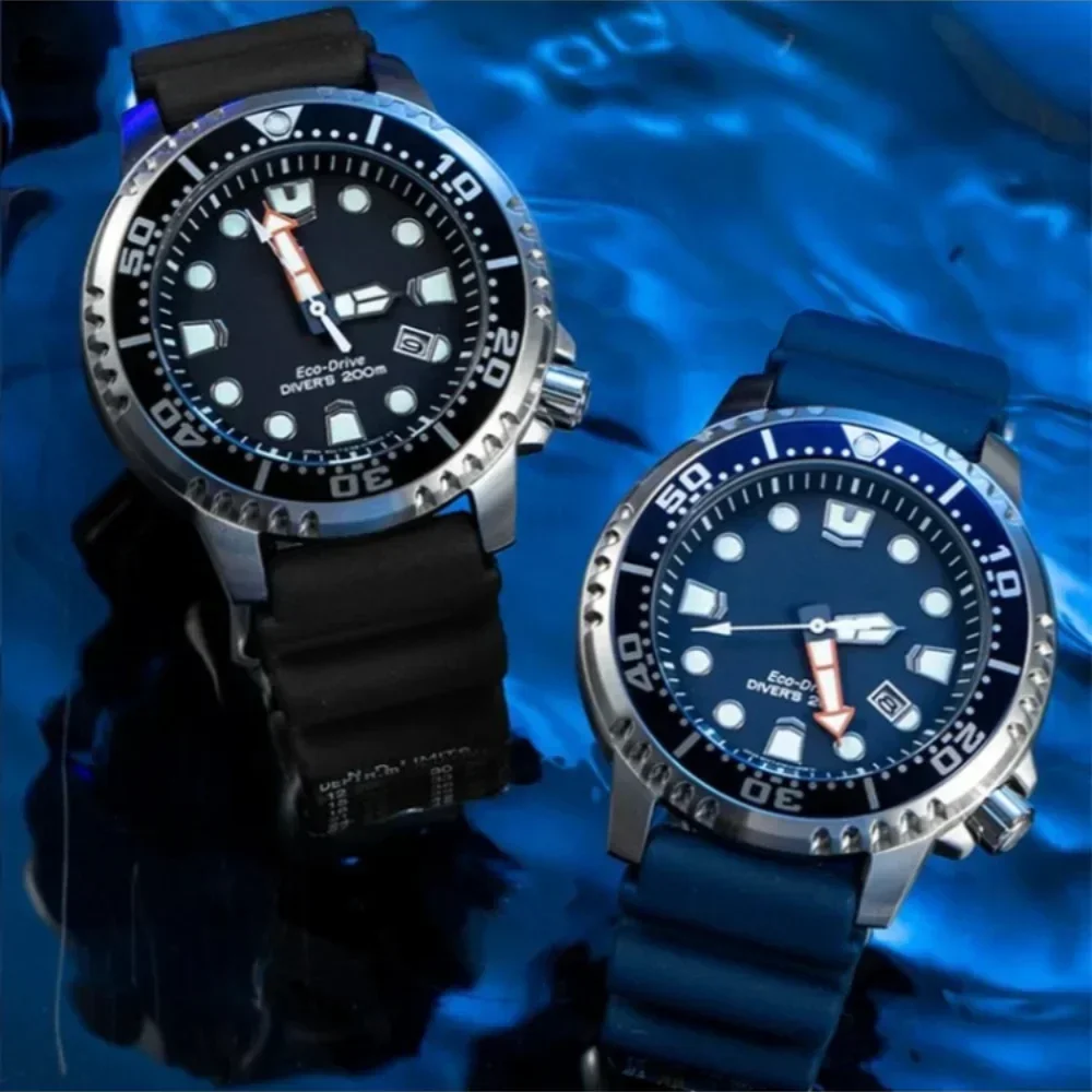 2024 New Fashion Luxury Promaster Diver Series Eco-Drive Night Light Men\'s Quartz Three-Pin Calendar Tape Watch with Gift Box